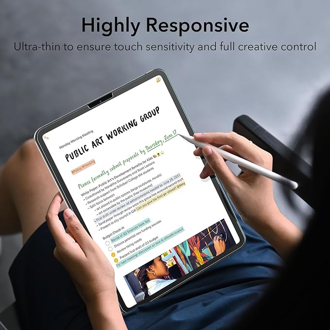 ESR iPad Pro 12.9 Screen Protector, Protective Film for iPad Pro 12.9 Inch (2022/2021/2020/2018), Tempered-Glass Film with Easy Application Tray, Scratch Resistant, HD Clarity, 2 Pack