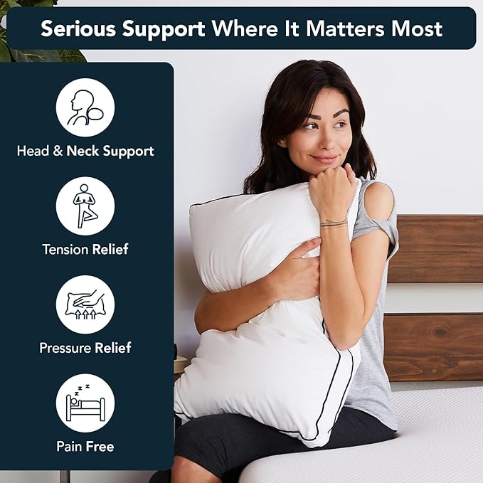 Lull Original Pillow | Machine Washable & Hypoallergenic Pillow w/Adaptive Fibers for Neck & Spine Support, 100 Night Trial (King)