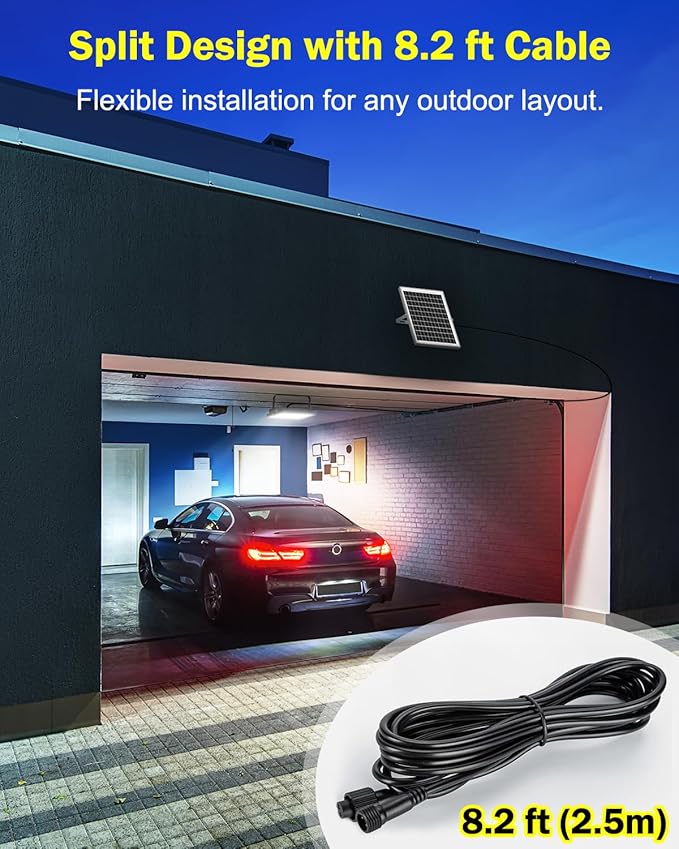 Engrepo Solar Lights Outdoor IP65 Waterproof Outside Solar Powered Security Flood Light with Remote Control 3000LM Auto On/Off Dusk to Dawn Light with 10000mAh for Wall Porch Shed Barn. 2 Pack