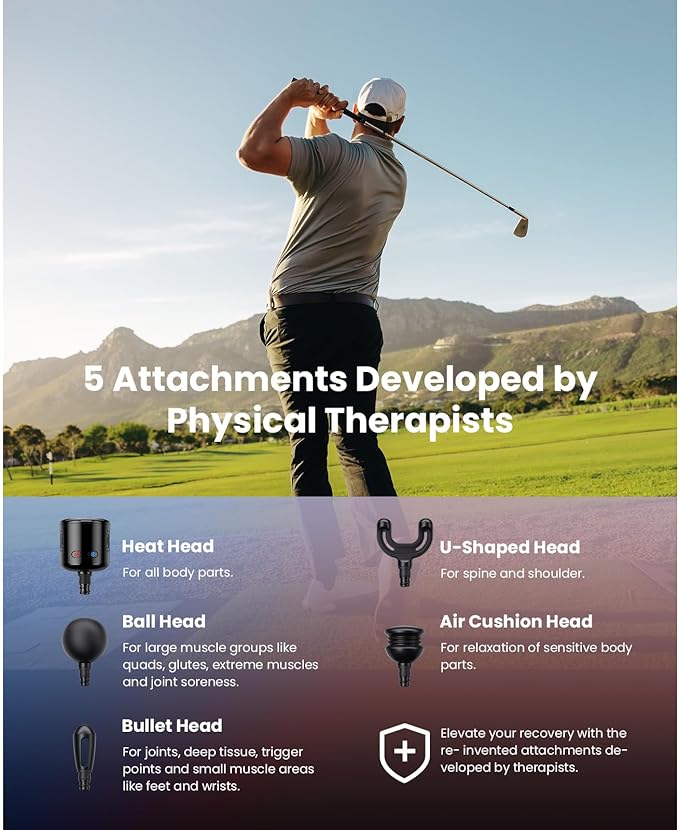 BOB AND BRAD Q2 Pro Mini Massage Gun with Heat and Cold Head, Pocket-Sized Deep Tissue Massager Gun, Portable Percussion Muscle Massager Gun, Ultra Small & Quiet Muscle Massage Gun