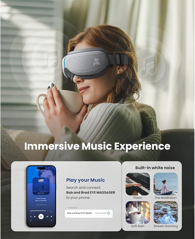 BOB AND BRAD Eye Massager with Heat and Cooling, EyeOasis 3 Eye Mask for Migraines FSA Eligible/HSA Eligible, Heated Face Massager for Eyes Strain Relief Improve Sleep, Birthday Gifts for Women Men