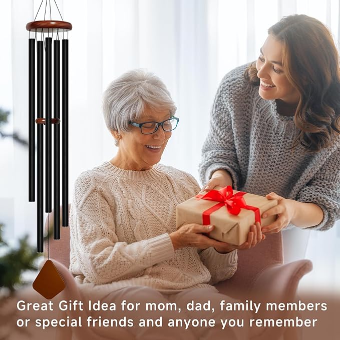 60'' Wind Chimes for Outside Deep Tone, Large Wind Chime, 5 Heavy Duty Tubes Metal Extra Large Wind Chimes Outdoor, Decoration for Garden, Patio, Yard, Gifts for Mother's Day(Rhombus)