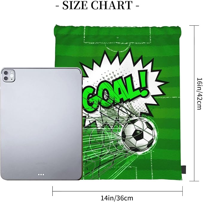 Soccer Drawstring Backpack Gym String Bag Water Resistant Drawstring Sackpack Sport For Womens Mens