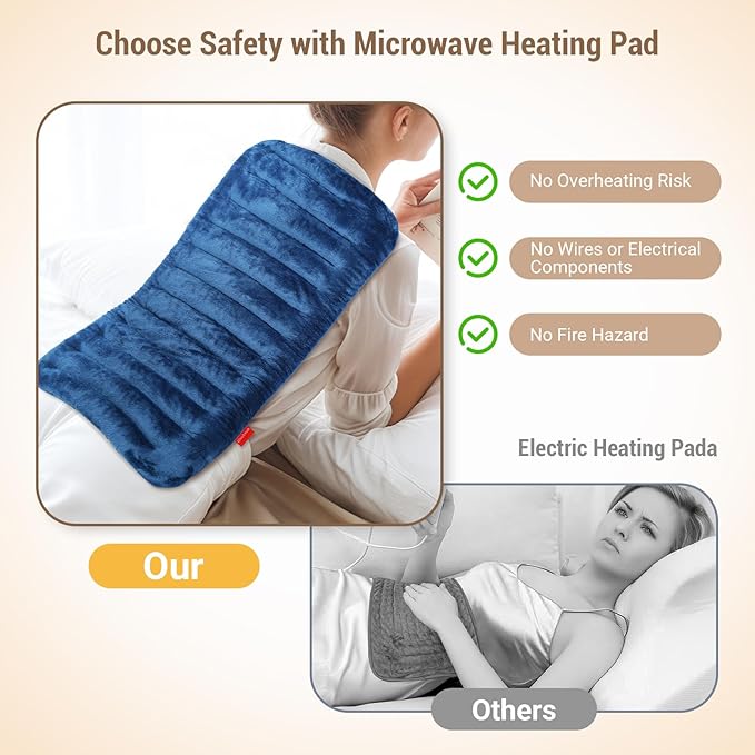 Comfytemp Extra Large Microwavable Heating Pad for Back Pain Relief, 12"x23" 3.7 LB Moist Heat Pad for Neck Shoulder, Cramps, Physical Therapy Mothers Day Gifts for Aches, Joints