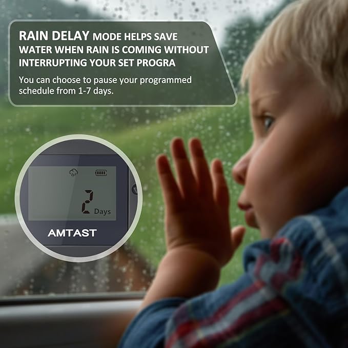 Sprinkler Timer with Brass Swivel Programmable Water Timer with Rain Delay/Manual/Automatic Drip Irrigation Function Watering System for Yard Crops Lawns Pool, 1 Outlet