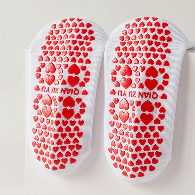 3 Pairs Cute Pilates Socks with Grips for Women Non Slip Yoga Socks Grippy Crew Socks Embroidery Pattern for Workout Ballet