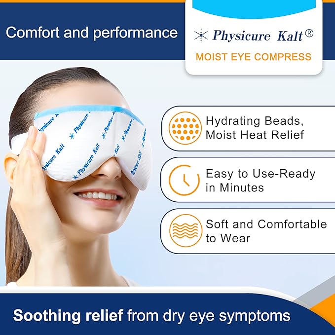 Heated Eye Mask | Moist Heat Eye Compress Relief for Dry Eyes, Imitated, Pink Eyes | Microwave Activated Dry Eye Therapy Mask