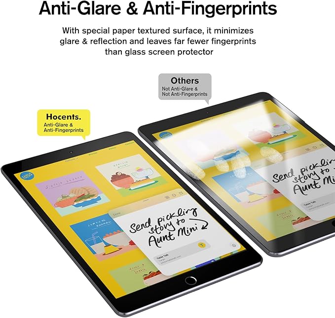 Paperfeel Glass Screen Protector Compatible with iPad 9th / 8th / 7th Generation 10.2 inch, EZ Kit, Auto-Alignment Tool