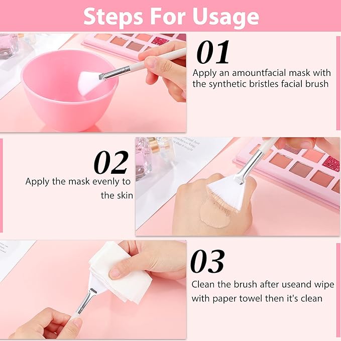 Patelai 14 Pieces Fan Brushes Applicator, Mask Brushes for Facial Makeup Tools for Face Cosmetic(White)