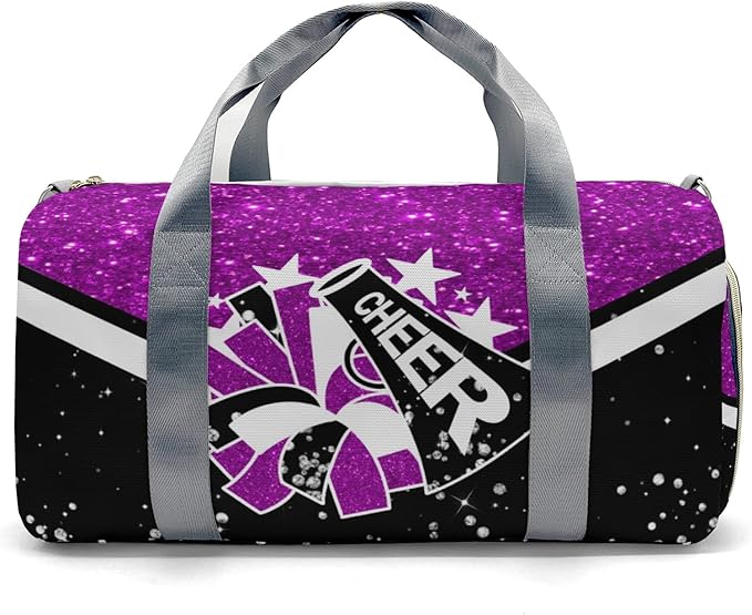 Cheer Cheerleader Personalized Duffel Bag Customized Yoga Sport Bags with Name Travel Duffel Bag Shoulder Bag Dark Purple Weekender Bags with Shoe Compartments