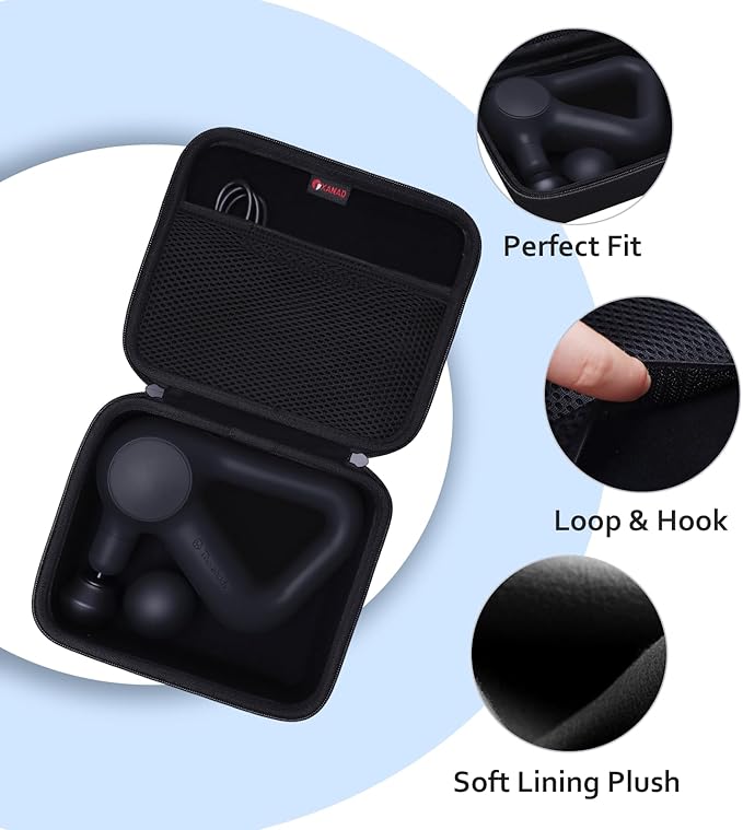 XANAD Massage Gun Case Compatible with TheraGun Relief Handheld Percussion Massage Gun,Massage Neck/Back/Leg/Shoulder,Black-Inside: 8.3"x6.9"x2.4"(Case Only)