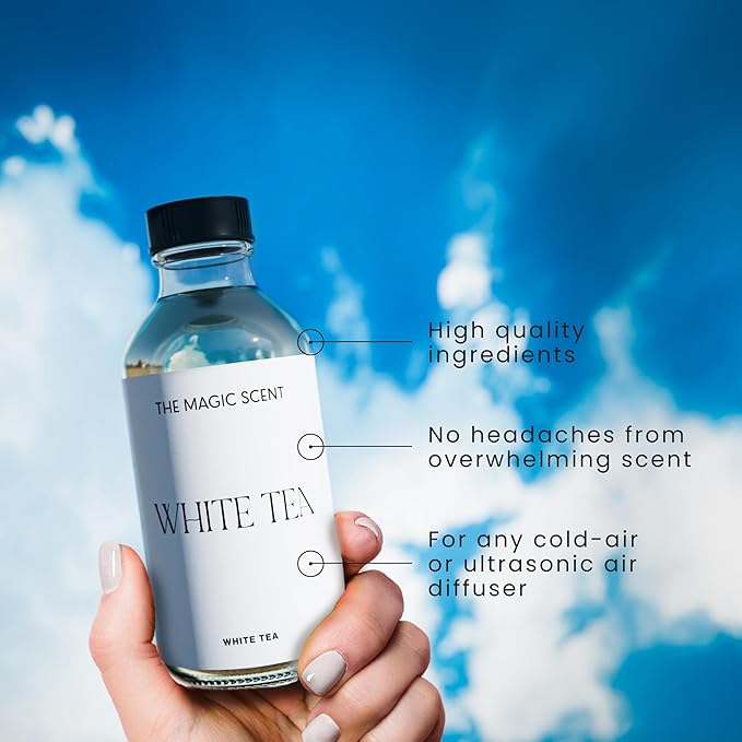 White Tea Diffuser Oil - Hotel & Home Luxury Scents - Diffuser Oil Scents for Home Designed for Use in All Diffusers - 16.9 fl oz, 500 mL