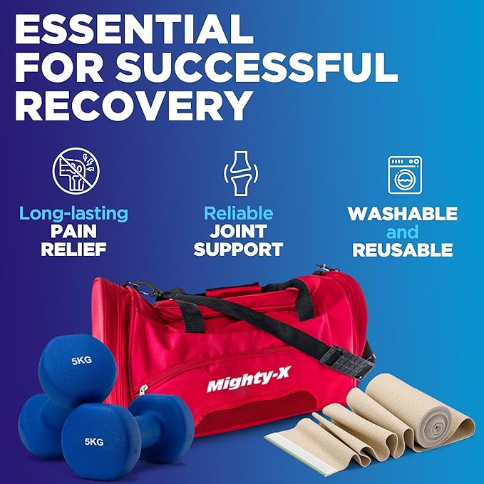 Premium Elastic Bandage Wrap - 6” (5pk) - Strong Compression - Self-Closing Reusable Bandages for Legs, Knee, Abdomen, Lymphedema - Body Wrap