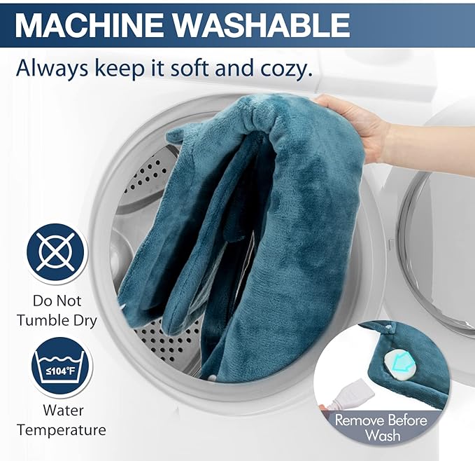 DAILYLIFE Heating Pad for Neck and Shoulders and Back, Electric Heating Pad for Back Pain Relife, 6 Heating Settings, UL Certified with Overheating Protection and Machine Washable, 26"x35", Blue