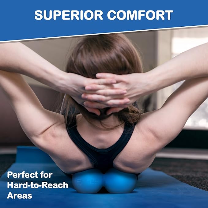 Peanut Massage Ball - Double Lacrosse Massage Ball & Mobility Ball for Physical Therapy - Deep Tissue Massage Tool for Myofascial Release, Muscle Relaxer, Acupoint Massage