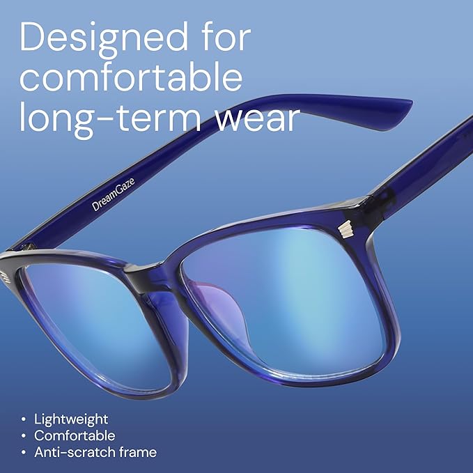 DreamGaze 99.9% Blue Light Blocking Glasses for Better Sleep - Anti Blue Light Glasses Men - Premium Computer Gaming Glasses