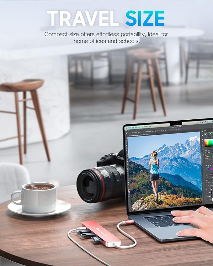 Hiearcool USB C Hub,USB-C Dongle,7IN1 USBC to HDMI Multple Adapter Compatible for MacBook Dell Lenovo Asus Thunderbolt 3 Thunderbolt 4 Type C Docking Station (HDMI USB3.0 TF/SD PD)-Rose Gold