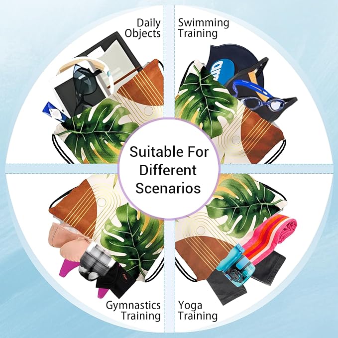 Modern Art Leaves Grip Bag for Gymnasts Adjustable Gymnastics Athlete Bag Men Women Gym Grip