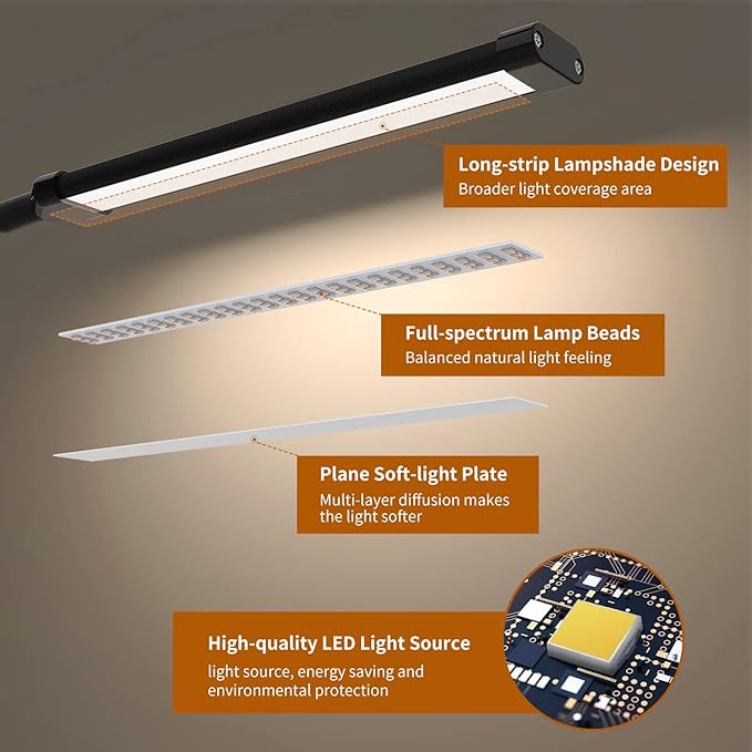 iZELL Book Light, LED Reading Light Clip On [3 Color Modes & 10 Brightness Levels] Flexible Gooseneck Book Lamp for Kids Reading in Bed at Night, Clip to Bedside Table, Headboard or Dorm