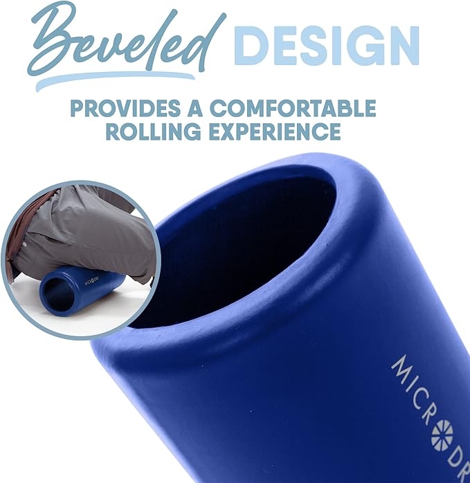 MICRODRY Deluxe Fitness Foam Back Roller for Muscle Relief, Roller for Yoga, Stretching, Deep Tissue Firm Massage & Trigger Point Release, Exercise Workout at Home or Gym, 13x5.3, Blue