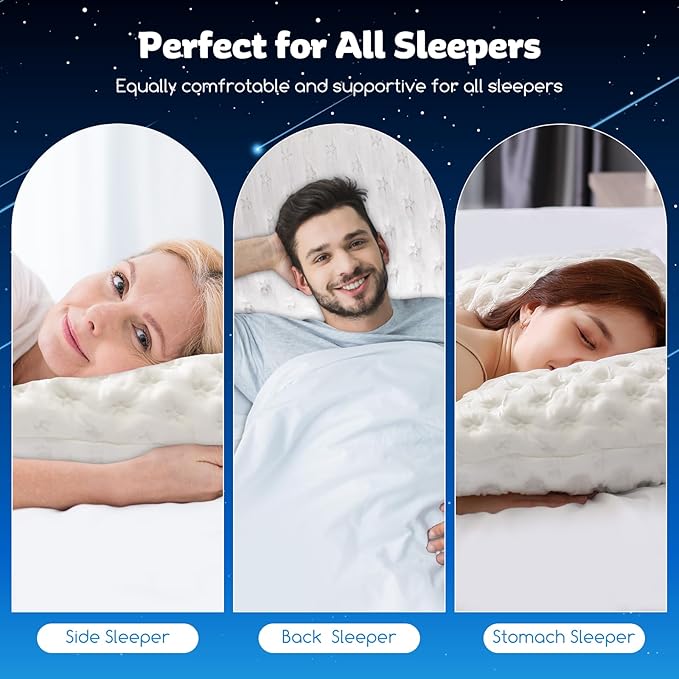 Cooling Side Sleeper Pillow for Neck and Shoulder Pain, Luxury Shredded Memory Foam Curved Bed Pillows for Sleeping Set of 1- Adjustable Queen Size- Washable Cover Crescent White&Extra Grey Pillowcase