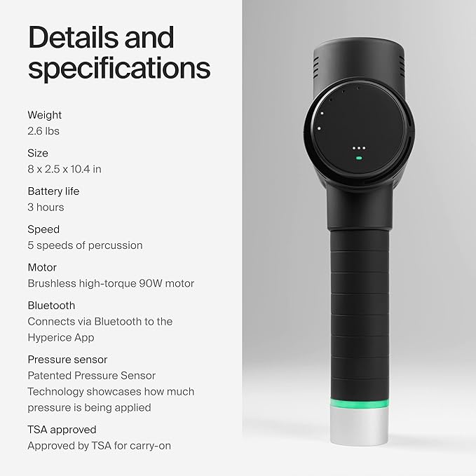 Hyperice Hypervolt 2 Pro - Featuring Quiet Glide Technology - Handheld Percussion Massage Gun - 5 Speeds, 5 Interchangeable Heads - Helps Relieve Sore Muscles and Stiffness FSA-HSA