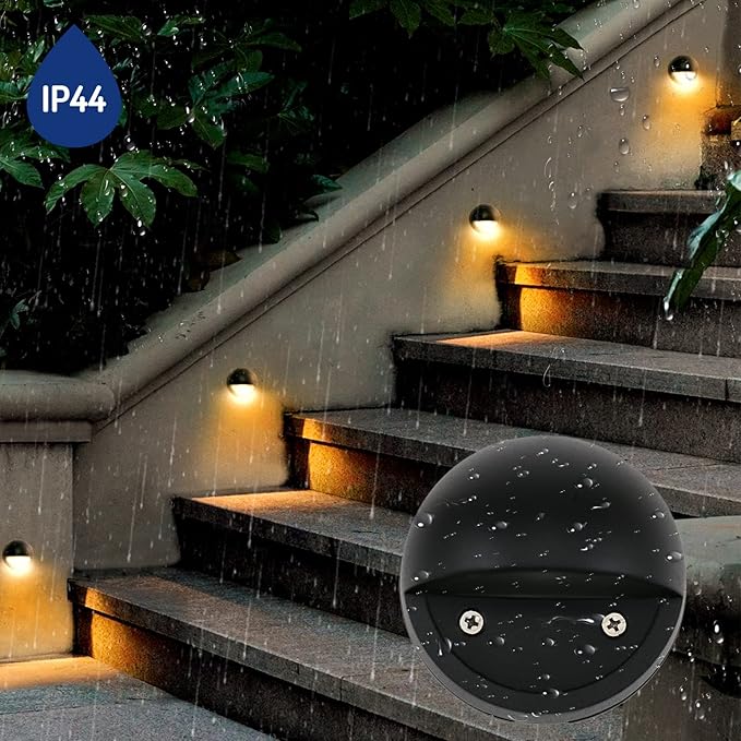 2W LED Deck Lighting Low Voltage Deck Lights Landscape Lighting Landscape Lights Outdoor Replaceable G4 LED Bulb 3000K Aluminum housing for Step,Pathway,Walkway,Yard Black, Pack of 10