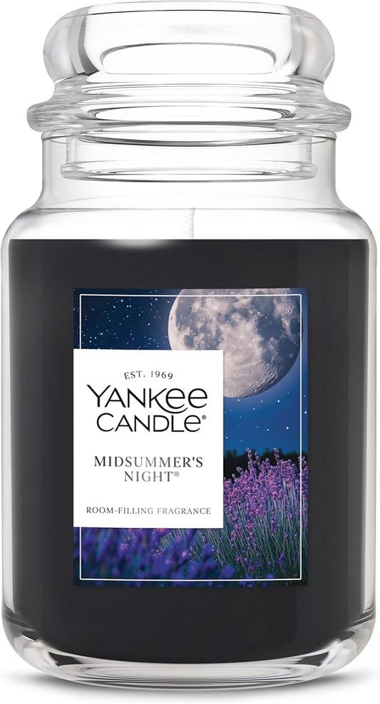 Yankee Candle Large Jar Scented Candle with up to 150 Hour Burn Time, Premium Plant Wax Blend for Consistent Burn, 22 oz Jar Candle with Room Filling Fragrance, Midsummer's Night