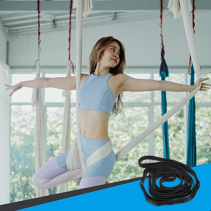 PATIKIL Daisy Chain Straps, Strong Climbing Strap Adjustable Nylon Chain Sling with Loops for Aerial Yoga Hammock Swing
