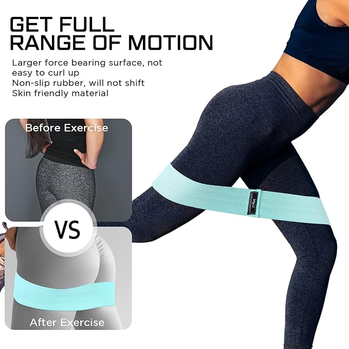 24 Pcs Fabric Resistance Bands for Working Out Strength Exercise Bands for Women Men Resistance Loop for Legs and Butt, Yoga, Pilates, Rehab, Fitness and Home