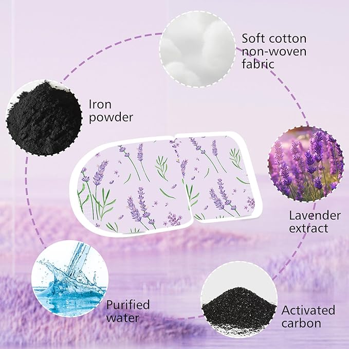 Permotary 20 Packs Steam Eye Mask, Heated Eye Mask Lavender Disposable Warm Compress Patches, Self Heating Eye Masks, Comfortable and Relax Sleep Mask, Relief Eye Fatigue, Spa Gifts, Travel Essentials