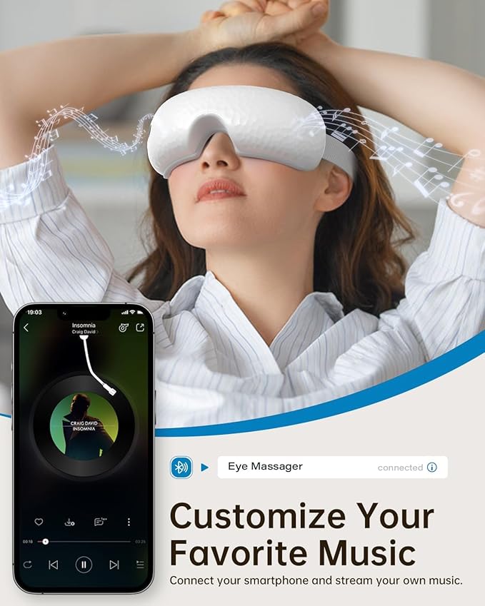 Eye Massager with Heat,Massaging Eye Mask Presents Birthday Gifts for Women mom Men him,Rrelaxing Eye Care Headache Massager Equipment for migraines Relax eyeris