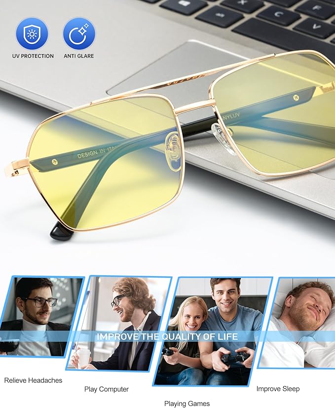 ANYLUV Blue Light Glasses Men/Women, Blue Light Blocking Glasses, Computer Screen Blocker Eyes Protection Glasses