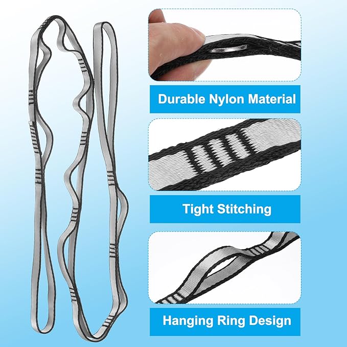 PATIKIL Daisy Chain Straps, Strong Climbing Strap Adjustable Nylon Chain Sling with Loops for Aerial Yoga Hammock Swing