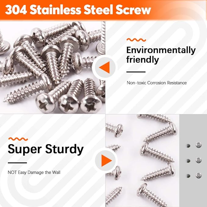 132 Pcs 6 Sizes White and Black Nylon R-Type Cable Clamp Cable Organizer Cord Fasteners Screw Mounting Electrical Grip Wire Clips with 132 Pcs Screws for Wire Management (Black and White)