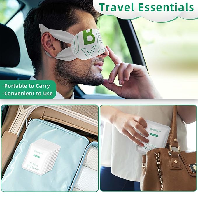 12 Packs Self Heating Eye Masks for Dry Eyes Disposable Heated Eye Mask Warm Compress Sleep Mask Stress Relief Travel Ready Relaxation Unscented