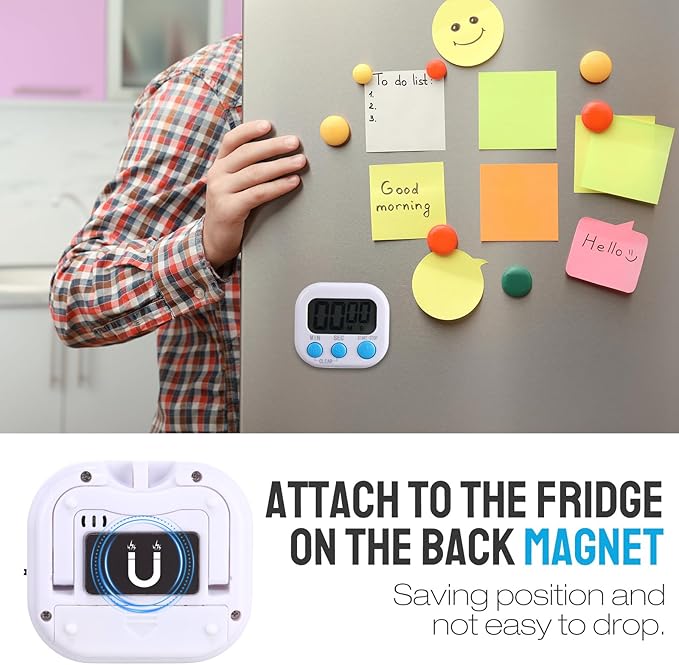 Weewooday 24 Pcs Digital Kitchen Timer Magnetic Timer Bulk On/Off Switch Minute Second Count up Countdown Loud Alarm for Exercise Cook Baking (Novel Color)