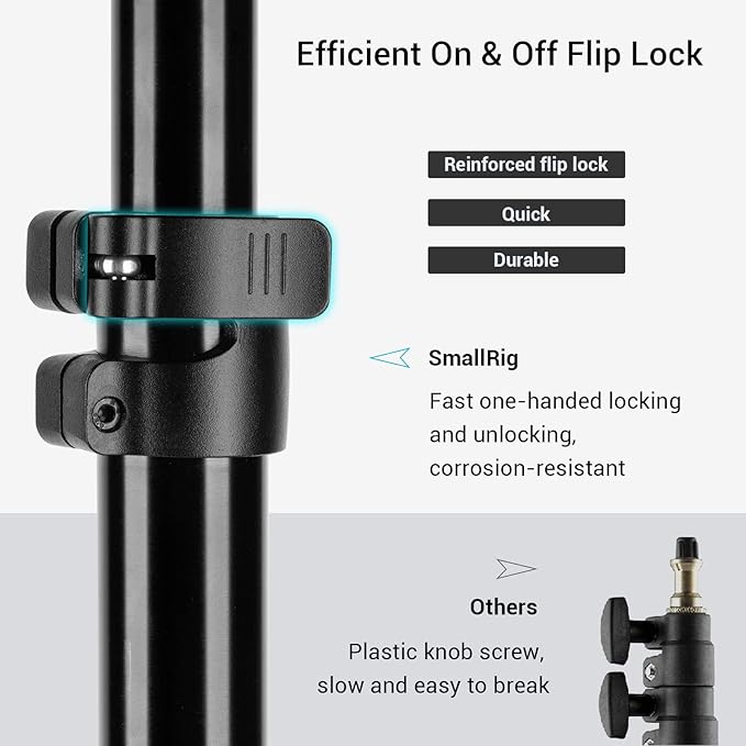 SMALLRIG Photography Light Stand 110"/9.2ft/280cm, Air-Cushioned Aluminum Photo Video Tripod Stand with 1/4" Screw for Softbox, Studio Light, Reflector and Ring Light, Max Load 8kg, RA-S280