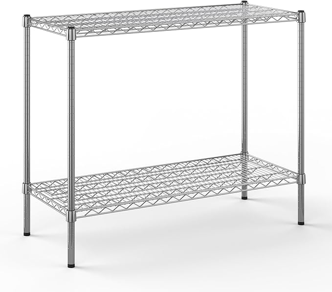 18" Deep x 42" Wide x 34" Height Wire Shelving Kit | 2-Tier | NSF Commercial Storage Rack Unit