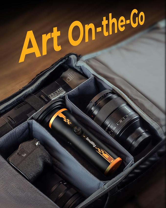 SmallRig RF 10C Portable Photography Flashlight, 4 Color LED Video Spotlight, 21 Filters GOBO Light, 7500mAh Aluminum Alloy Ambient Light, Content Creation Camera Accessories, Bumblebee Edition 5512