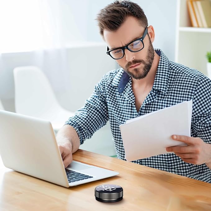 BlueSnail Kitchen Timer with LED Digital Display Smart Efficana for Home Classroom Gym Office, Volume and Brightness Adjustable Productivity Timer (Guncolor)