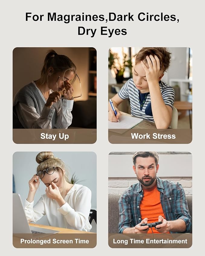 Morelax Eye Massager with Heat & Bluetooth Music, Birthday Gifts for Women, Reduce Eye Strain, Headache Relief and Improve Sleep, Eye Care Device for Migraine