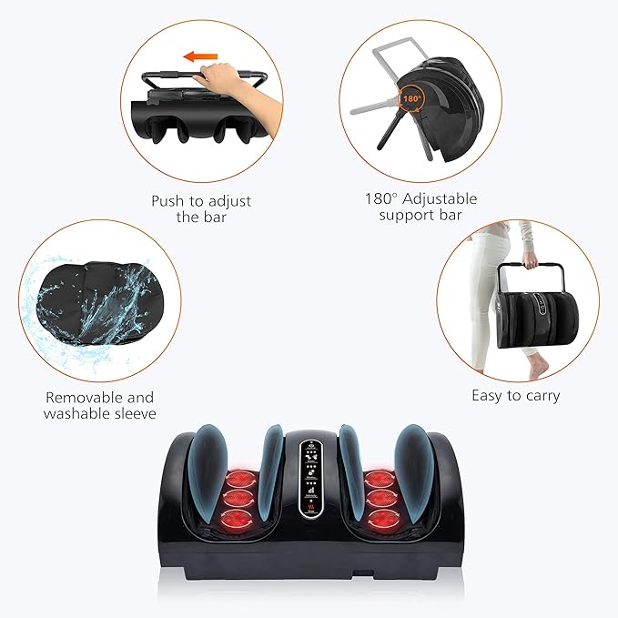 Snailax Foot Massager with Heat, Shiatsu Feet and Calf Massager Machine for Plantar Fasciitis, Neuropathy, Improve Circulation, Foot Leg Massager, Gifts(Without Remote Control)