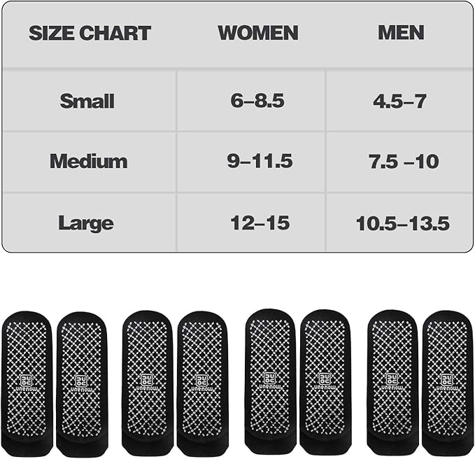 unenow Unisex Non Slip Grip Socks with Cushion for Yoga Pilates Barre Home & Hospital