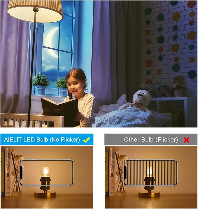 E12 LED Light Bulbs 25-Watt Equivalent (Dimmable), Warm White 2700K, 2W Vintage Clear G15/G50 Globe LED Bulb for Beside Lamp Ceiling Fan Pendant Lights Chandelier Fixture, 200 lm, 8 Pack