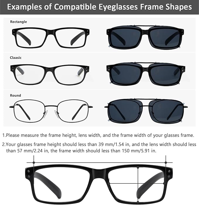 Easy clip Spring Polarized Clip On Sunglasses