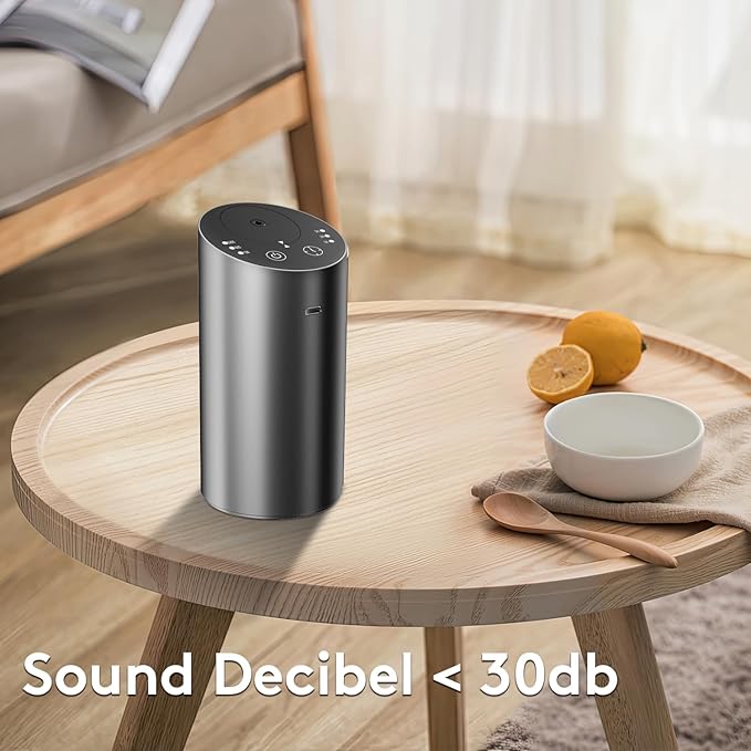 Waterless Car Diffuser, Waterless Diffusers for Essential Oils with Timer & No Leakage Tech, Super Quiet Cordless Aromatherapy Essential Oil Diffuser Battery Operated for Car, Room