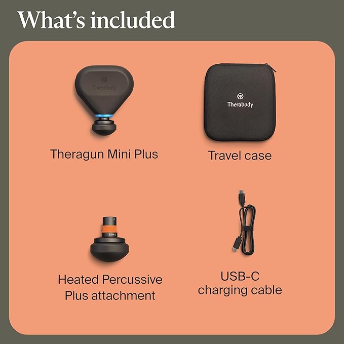 TheraGun Mini Plus Massage Gun by Therabody - Portable Massage Enhanced with Heat – Travel Essential for Faster Recovery On The Go