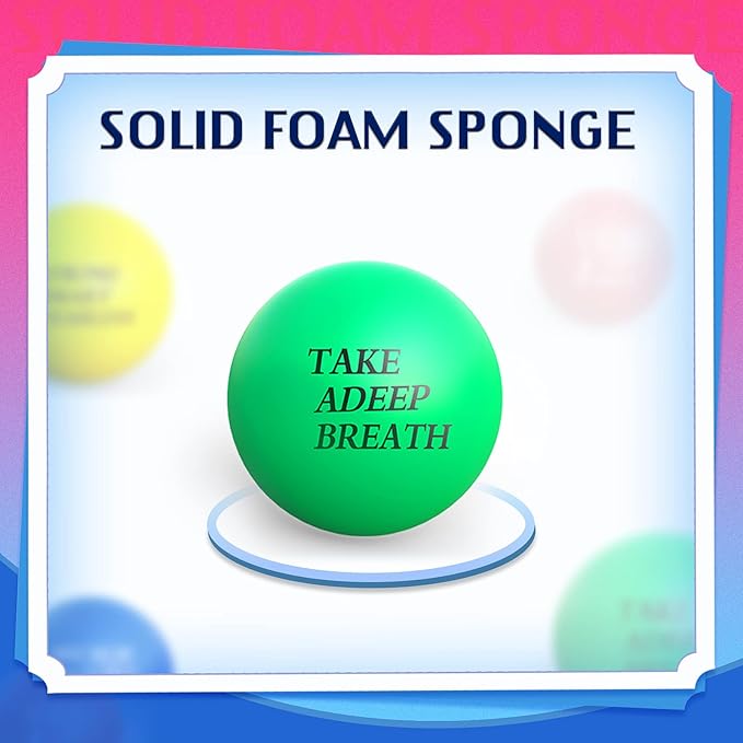 Sotiff 100 Pieces Motivational Stress Balls Colorful Foam Inspirational Relief Quotes Stress Balls Pack Employee Appreciation Gift for Relief Encouraging(Four Colors)