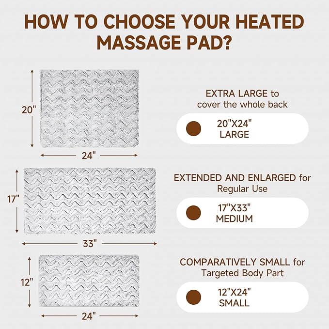 Heat Massaging Weighted Heating Pad for Back Pain Relief, Weighted Electric Heating Pad with Massaging Vibrations 20"x24" 4.1lb BPA-Free Non-Toxic Beads, 4 Heat Settings, 4 Massage Modes, 2h Auto-Off